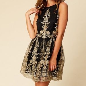 NEW Altar'd State black gold tulle dress Size Medium